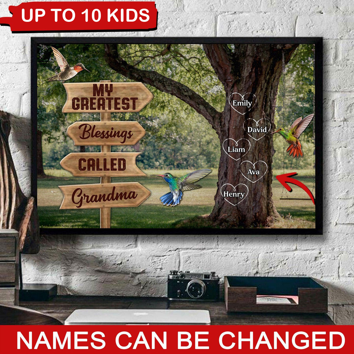 My Greatest Blessings Called Grandma-Personalized Canvas Gift For Nana,Grandma