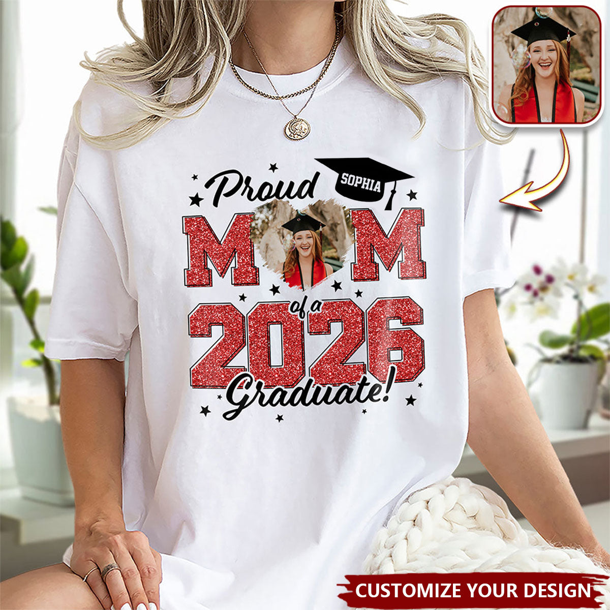 Custom Photo Proud Mom/Dad Of A 2026 Graduate - Graduation Bright Shirt