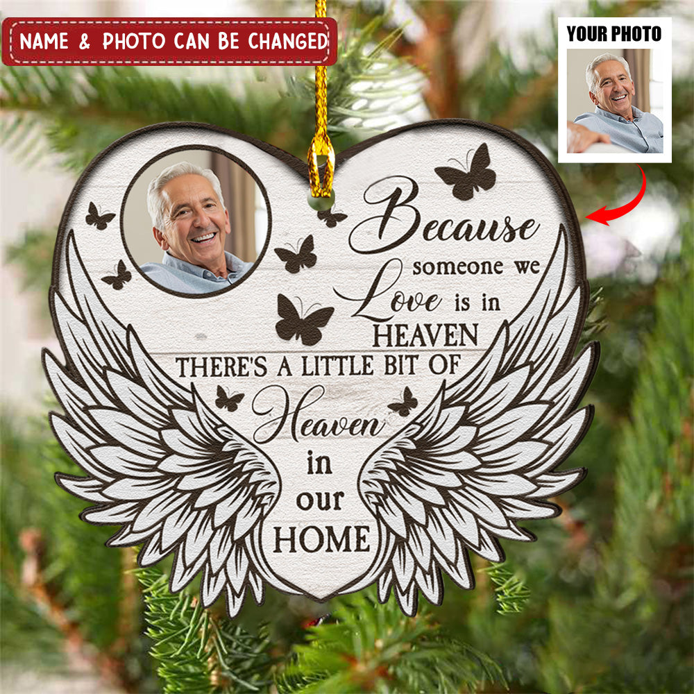 Little Bit Of Heaven In Our Home - Personalized Wooden Ornament