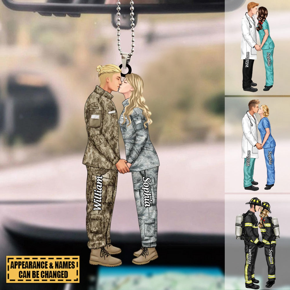 Personalized Couple Portrait Acrylic Ornament - Gifts by Occupation