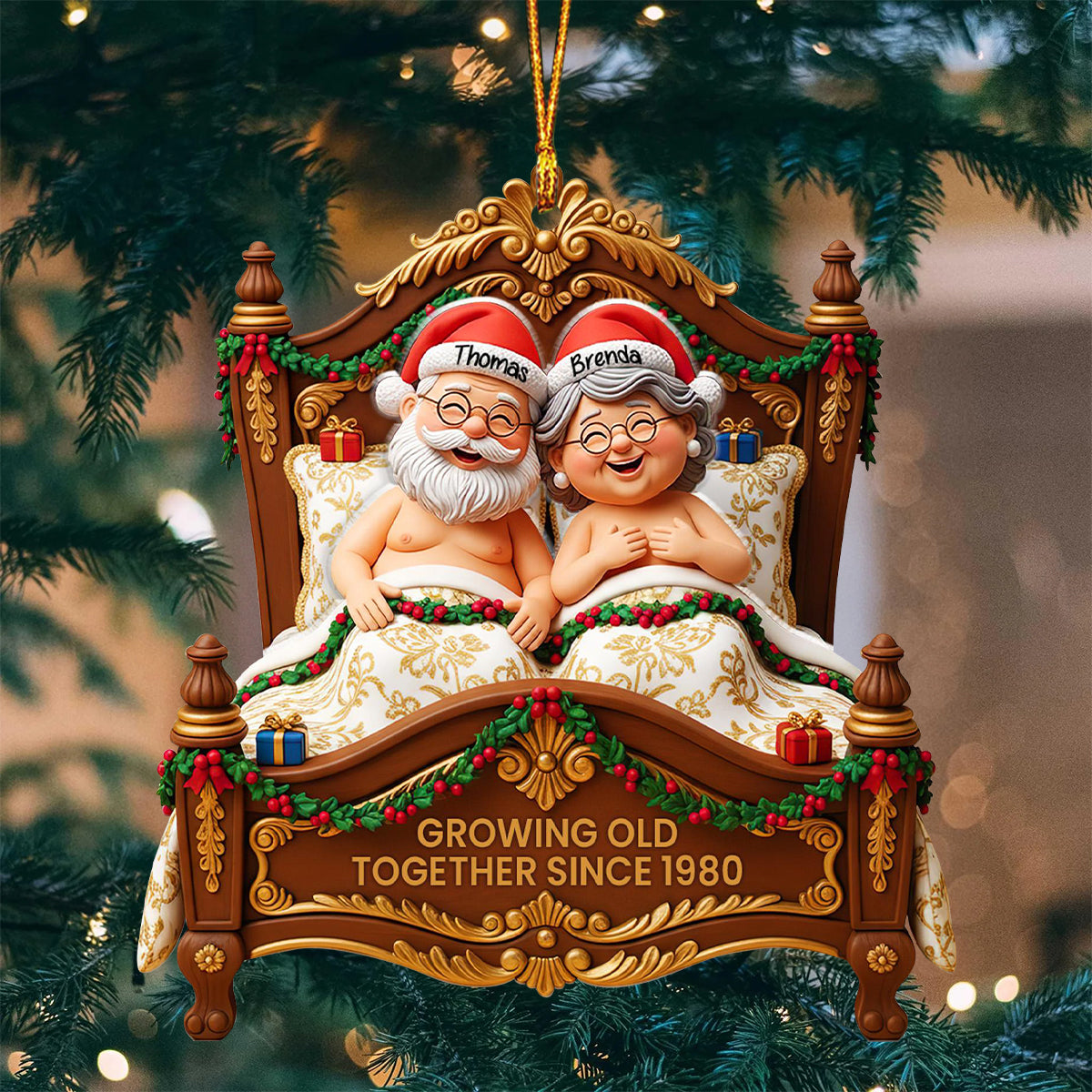 Personalized Funny Couple Acrylic Ornament, Cute Christmas Keepsake for Partners