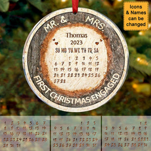 Couple - First Christmas Married - Personalized Circle Ornament