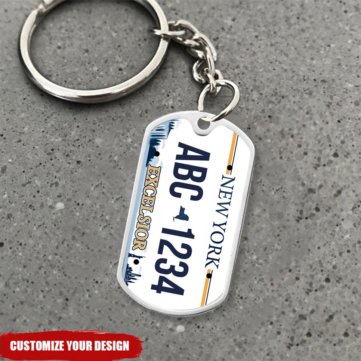 Personalized Keychain Custom New York License Plate Metal