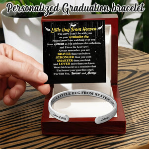 Little Hug From Heaven - Personalized Cuff Bangle Bracelet With Box