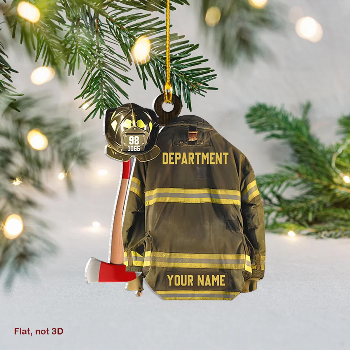 Personalized Firefighter Armor Christmas Ornament