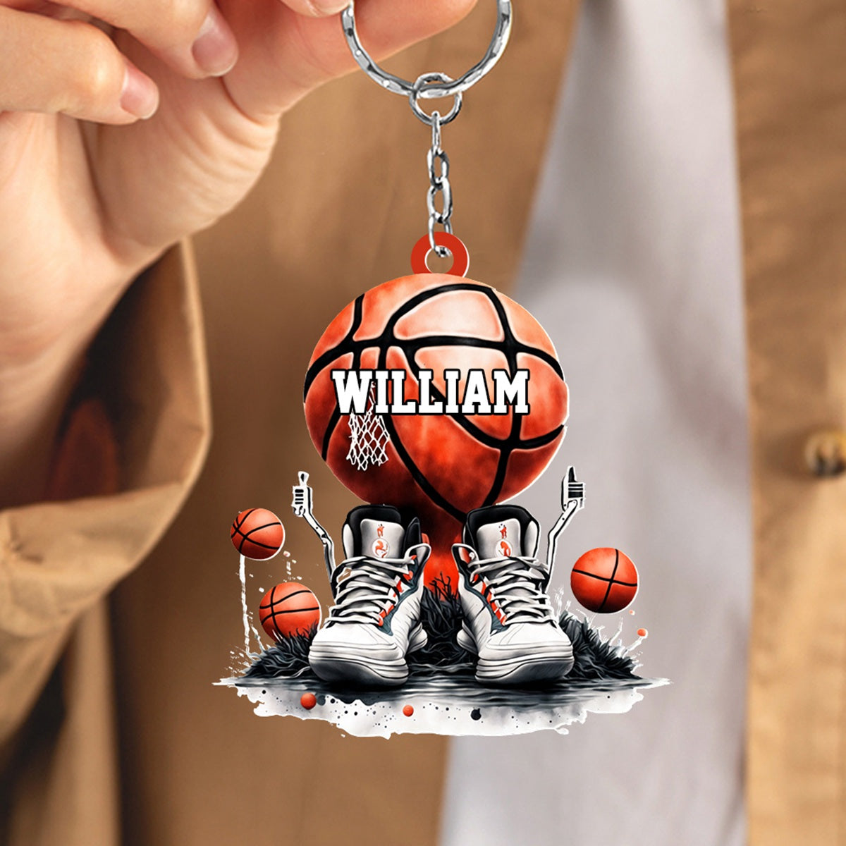 Personalized Basketball Acrylic Keychain - Gift For Basketball Lover