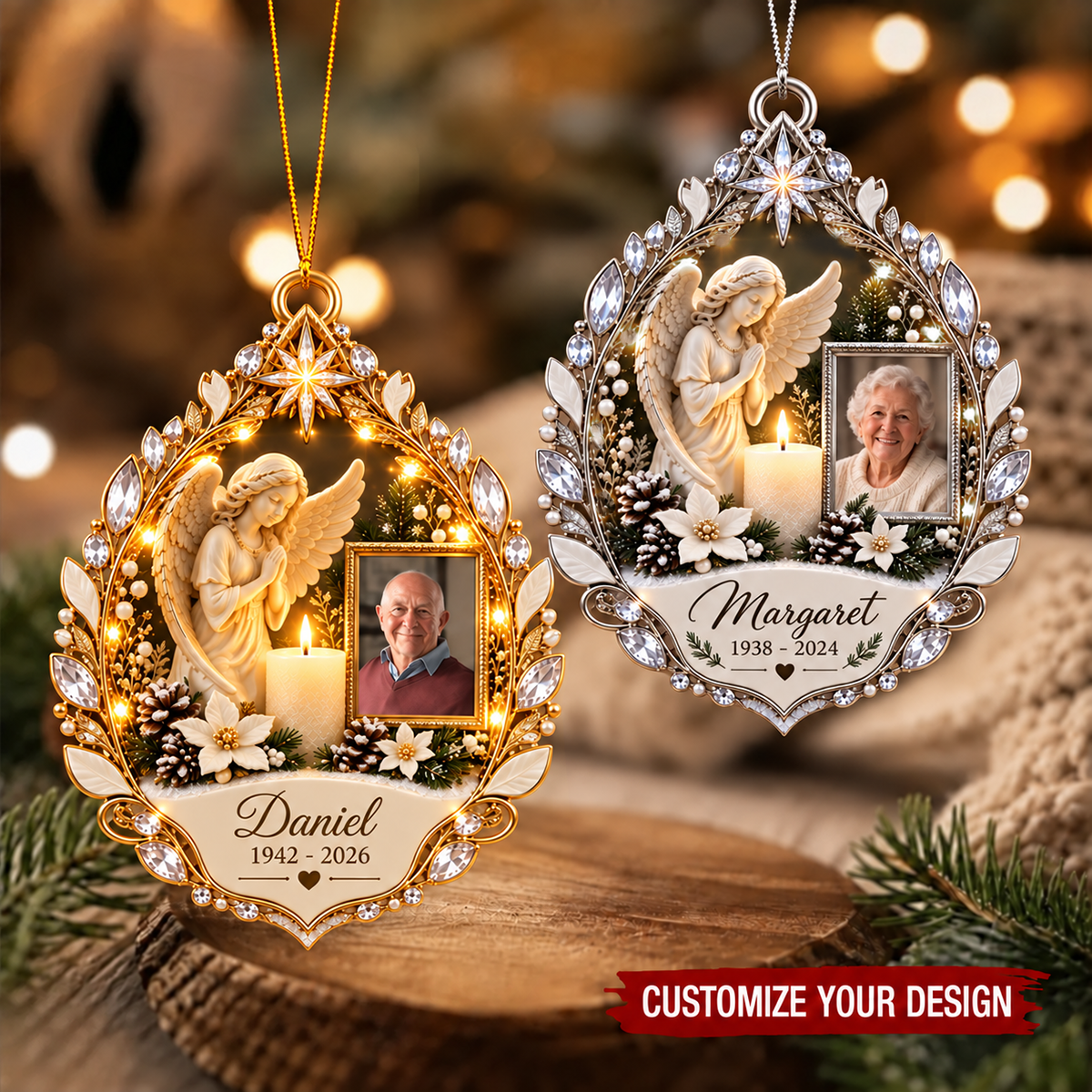 Personalized Guardian Angel Memorial Ornament, Custom Photo Acrylic Keepsake