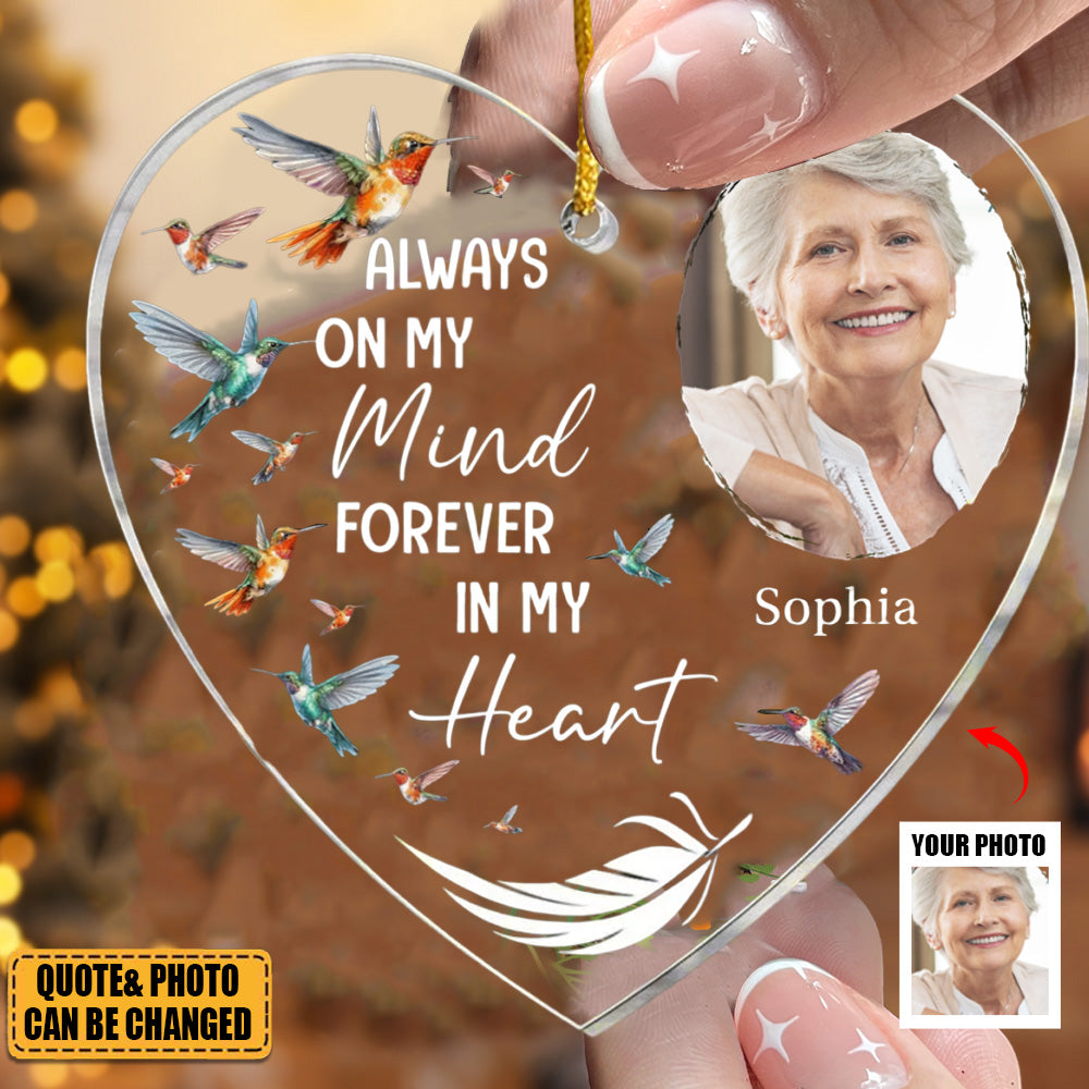Always On My Mind - Personalized Custom Shaped Acrylic Photo Ornament