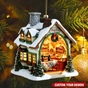 Personalized Sewing Room Ornament, Christmas Tree Ornament