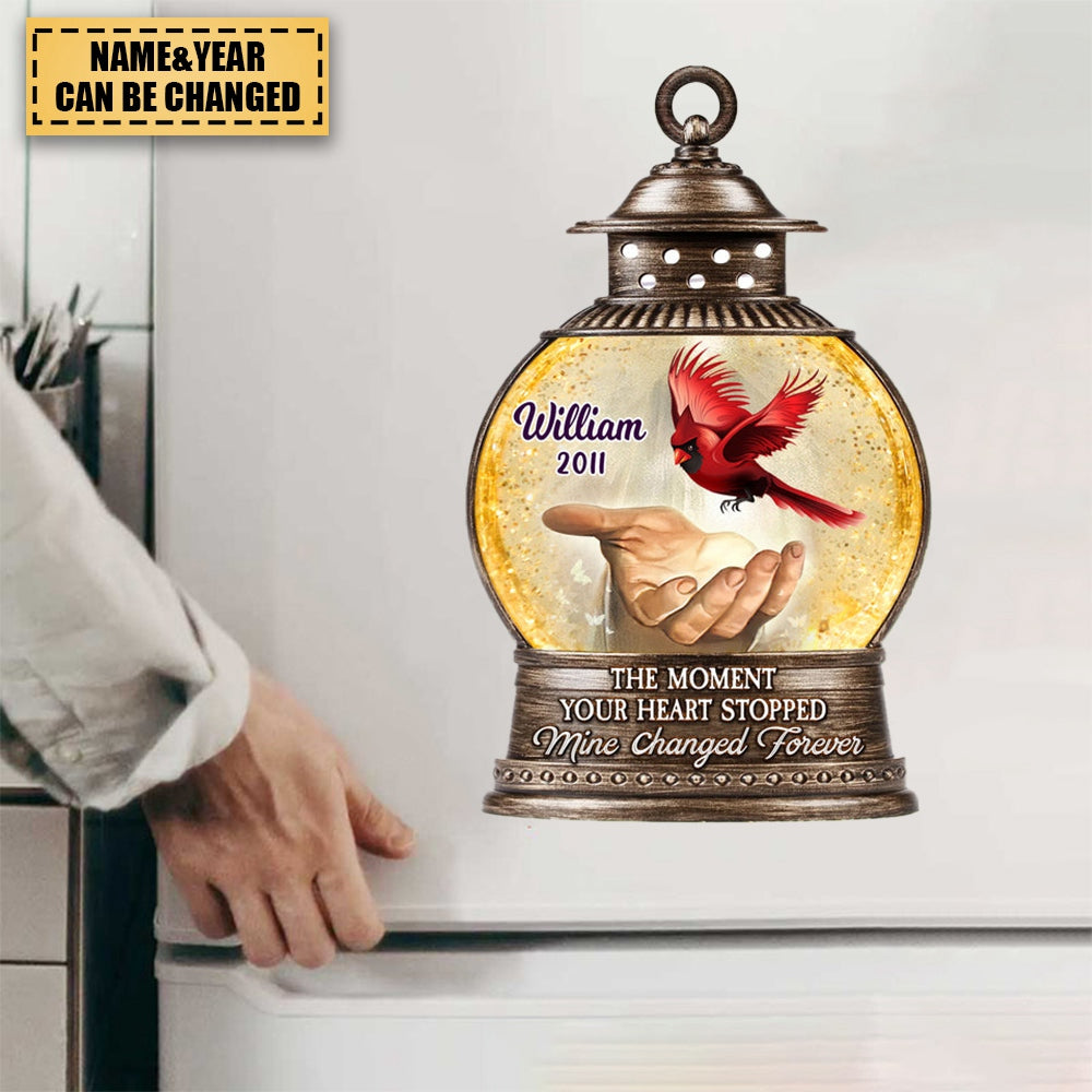 Christmas Lantern Memorial Butterfly Cardinal Personalized Sticker