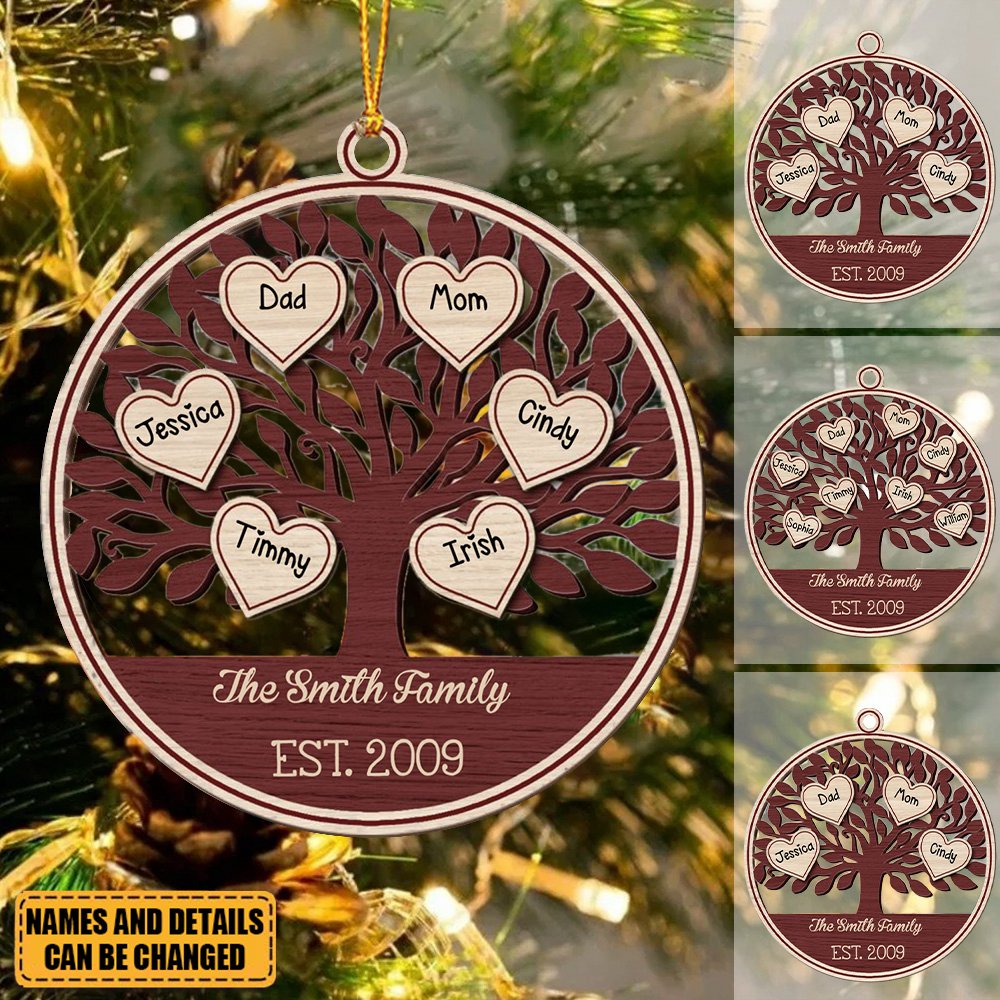 Custom Family Name - Personalized Wooden Ornament