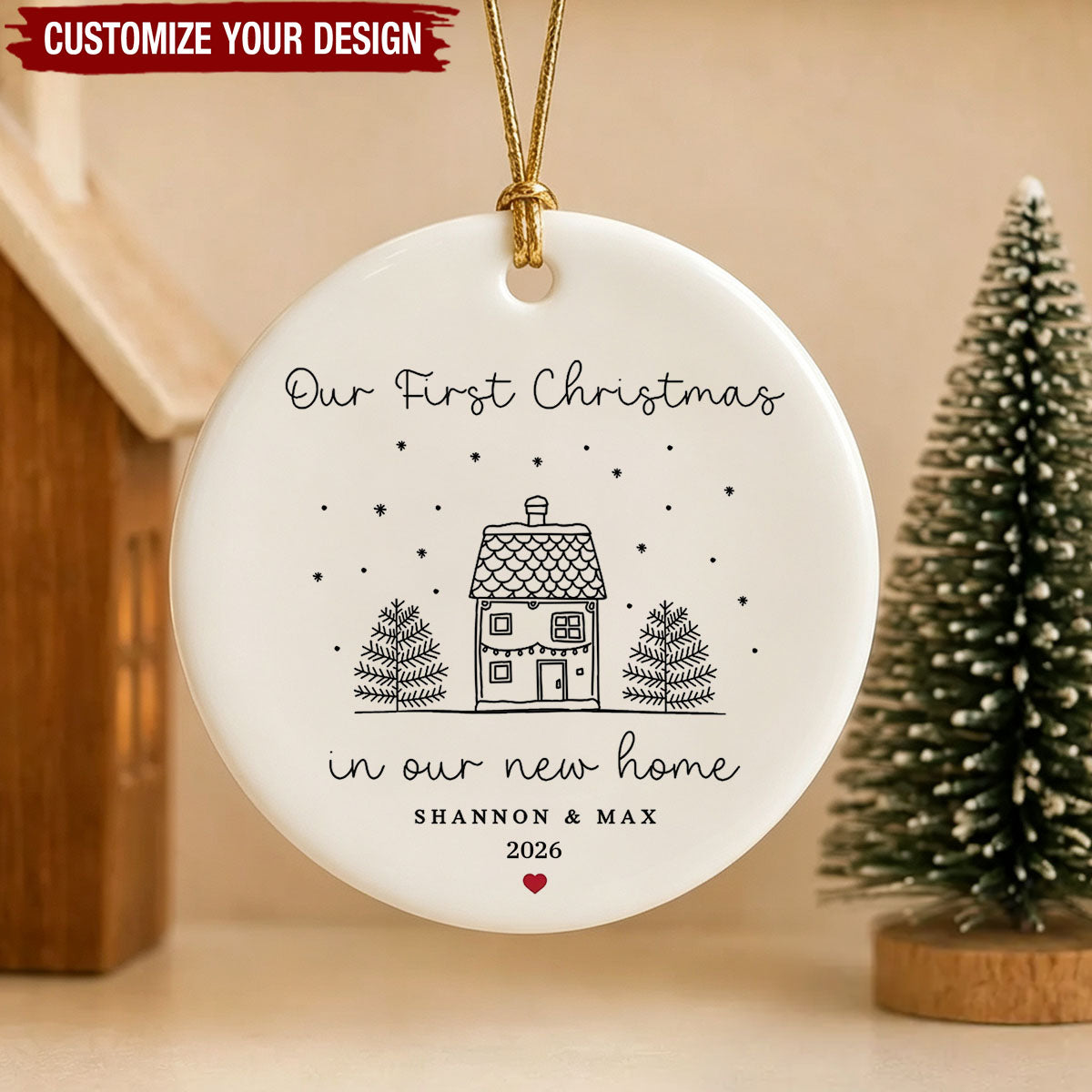 Personalised Our First Christmas in Our New Home Bauble- Housewarming Keepsake