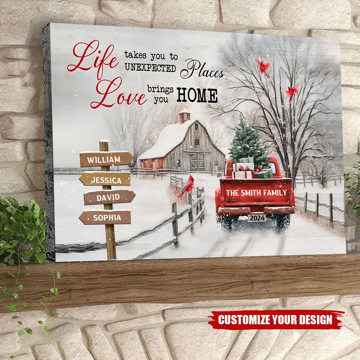 Personalized Family Gift Christmas Love Brings You Home Poster