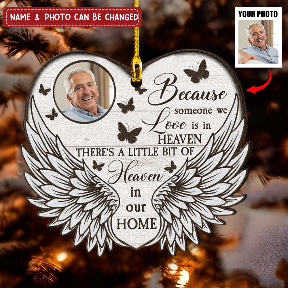 Little Bit Of Heaven In Our Home - Personalized Wooden Ornament