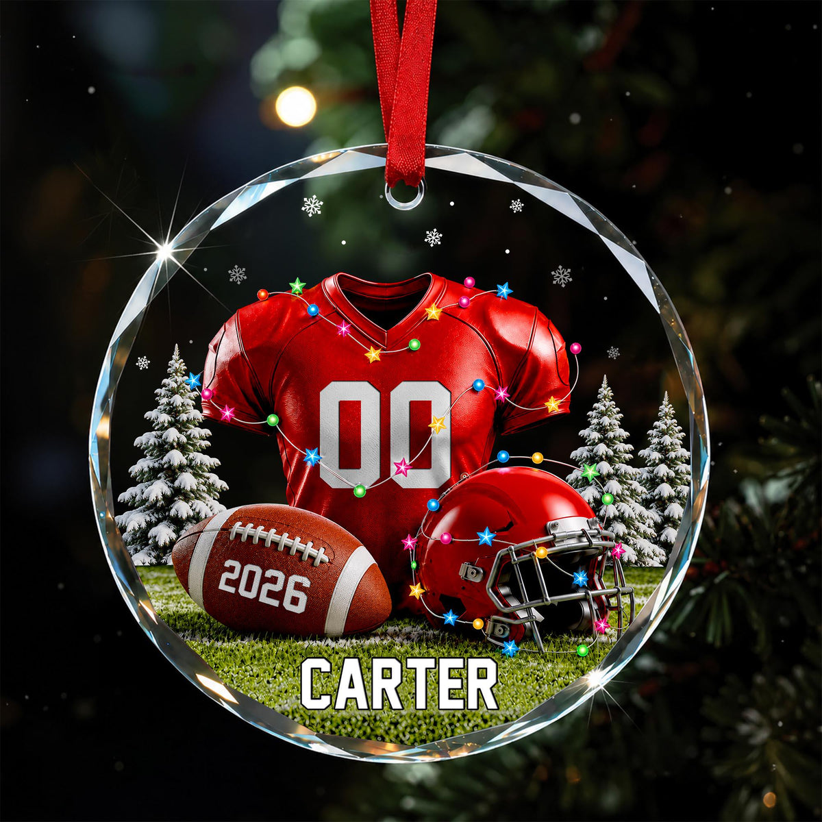 Personalized Football Ornament, Custom Jersey & Helmet Gift