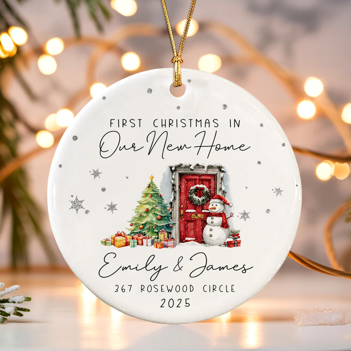 Personalized Custom Our First Christmas in New Home Ornament