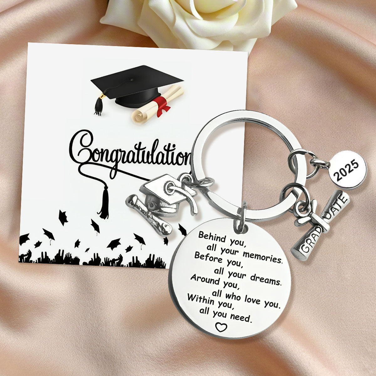 Happy graduation! -Personalized 2025 Graduation Keychain-A Gift For Graduates
