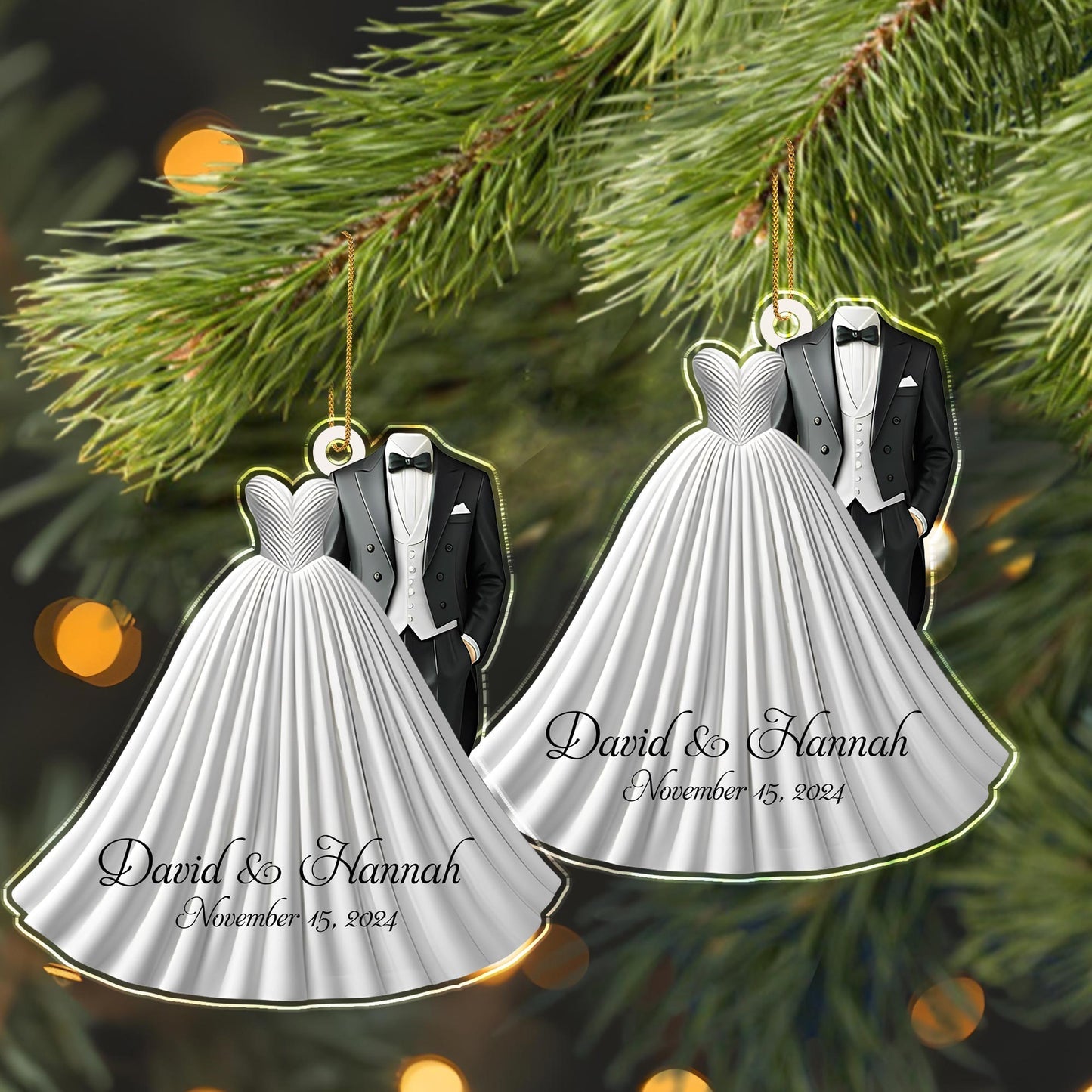 A Moment in Time: Forever in Love - Personalized Custom Ornament - Gift For Couples