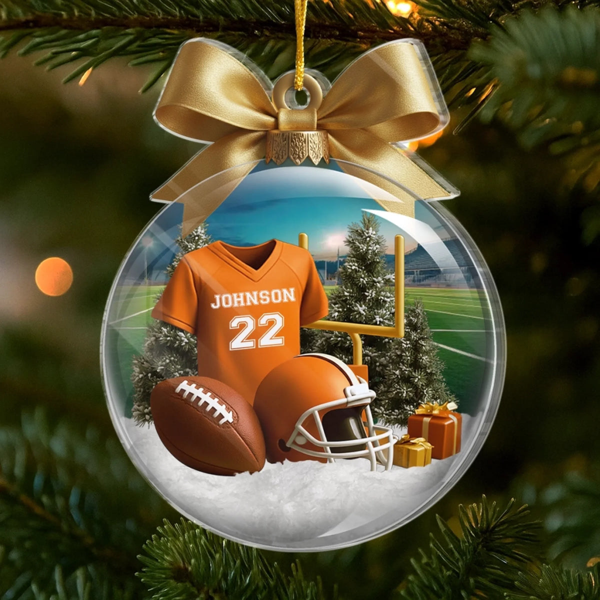 Chasing Dreams One Pitch - Custom American Football Acrylic Ornament