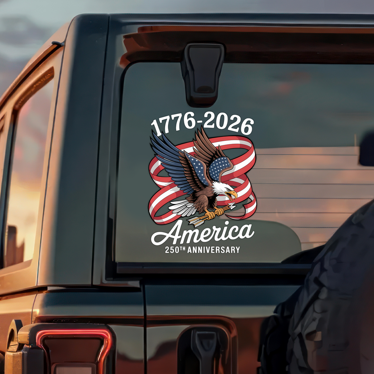 America 250Th Anniversary 1776-2026 Eagle Us Flag Car Window Decal Sticker