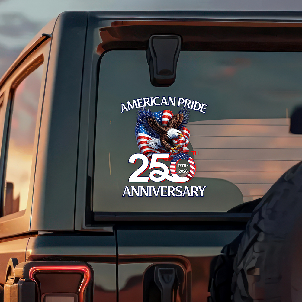 American Pride Patriotic 250th Anniversary Eagle 1776–2026 Car Window Decal Sticker