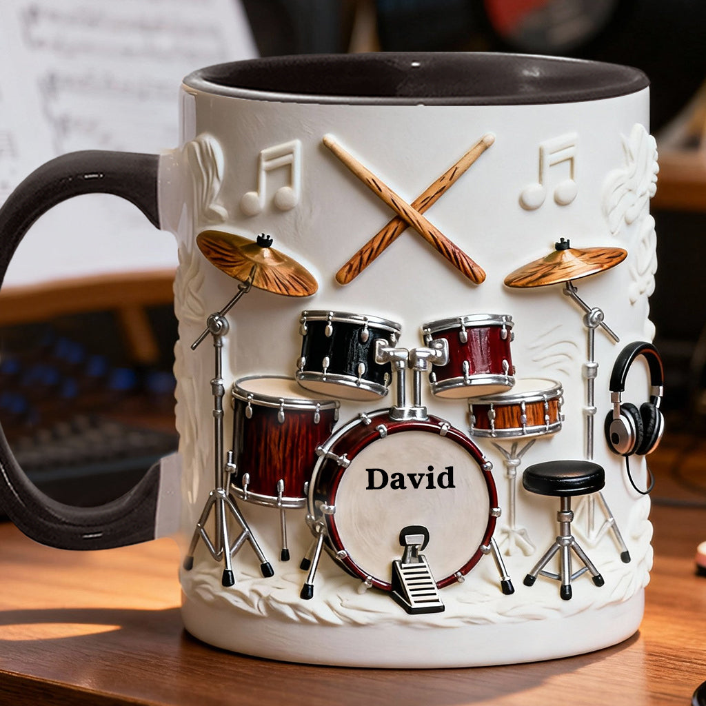 Awsome Drummer - Personalized Drummer Accent Mug