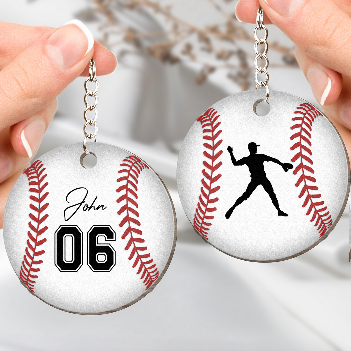 Baseball Ball - Personalized Acrylic Keychain