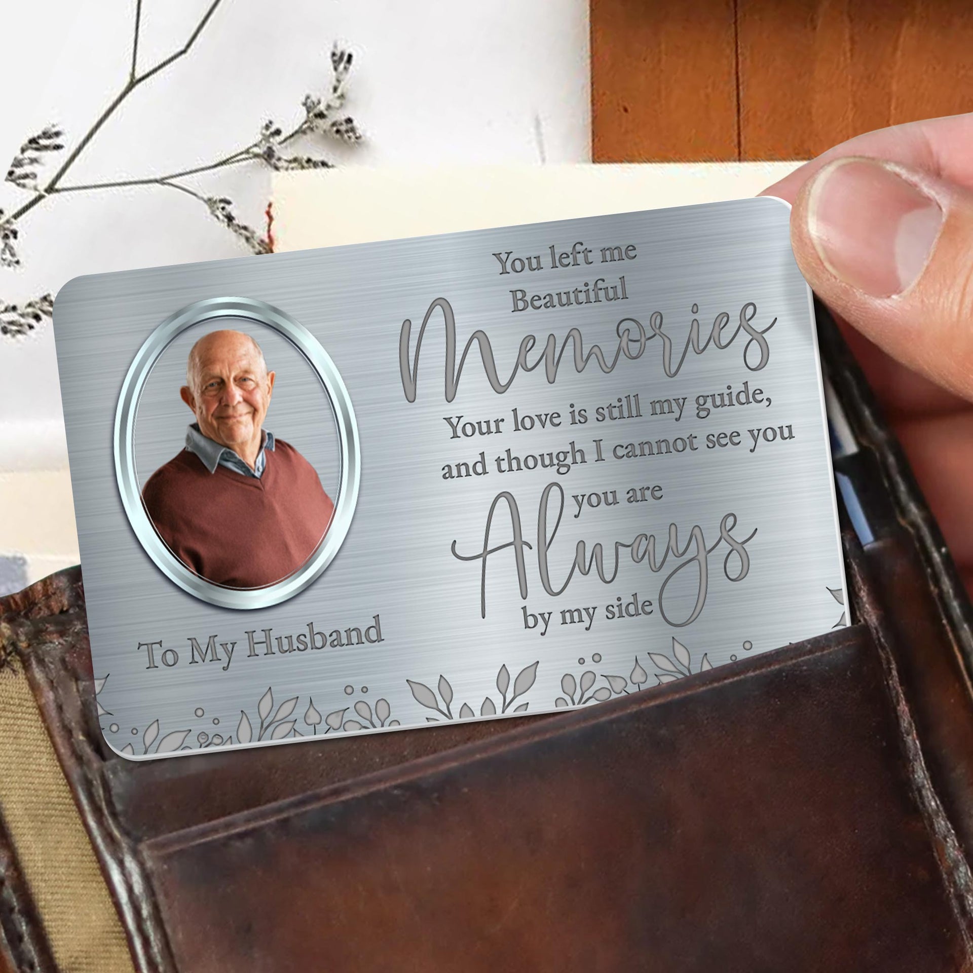 Beautiful Memories Always By My Side - Personalized Custom Wallet Card