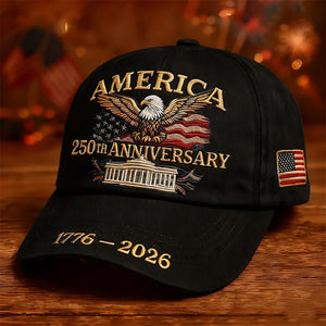 Bald Eagle US Flag America 250th Birthday Baseball Cap