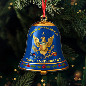 United State Of America 250th Anniversary Bell Acrylic Ornament