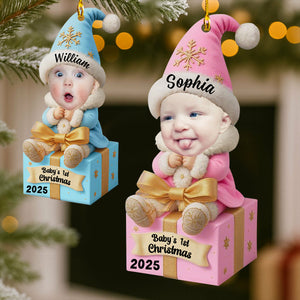 Personalized Acrylic Baby Ornament, Keepsake Christmas Decoration