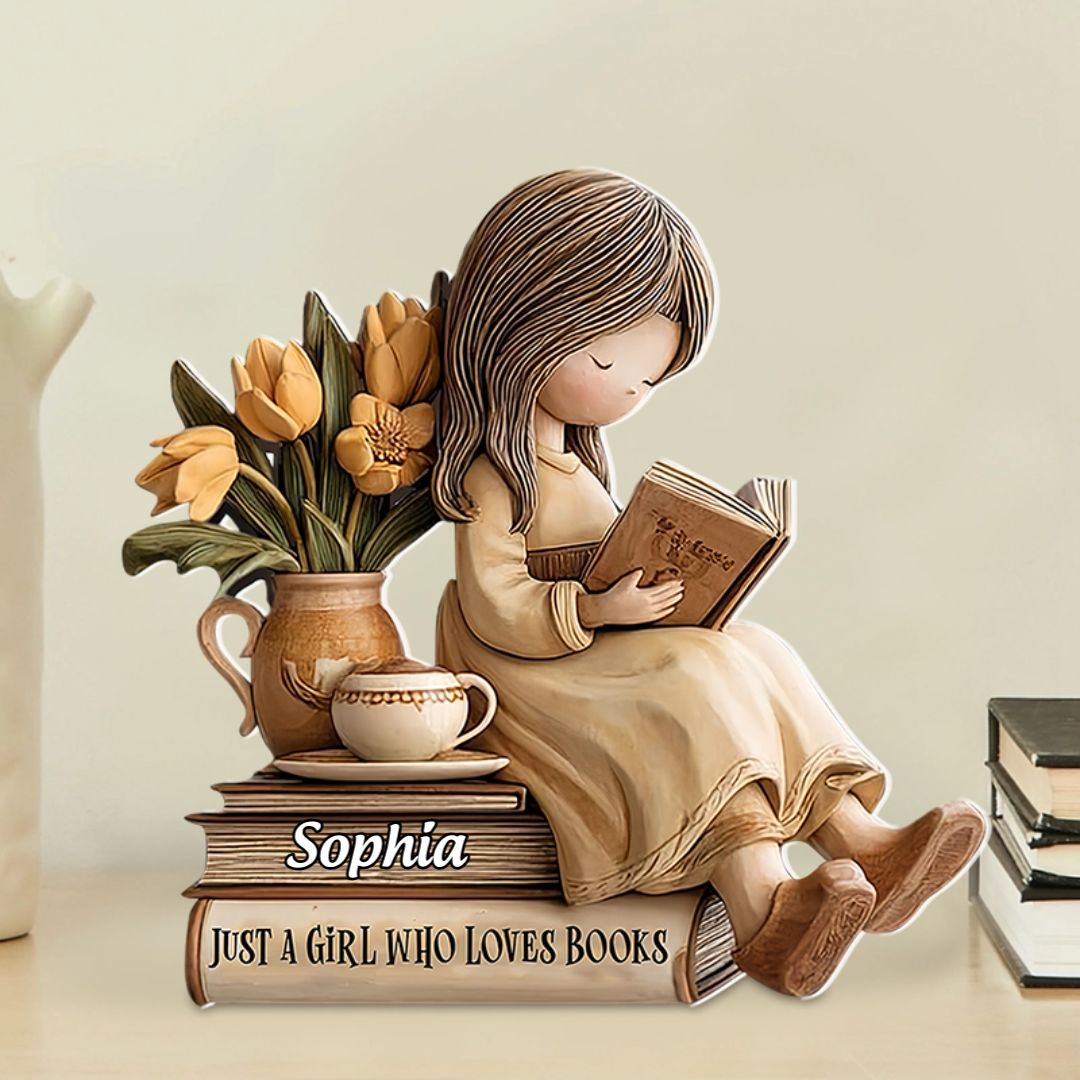 Personalized Just A Girl Who Loves Books Acrylic Plaque