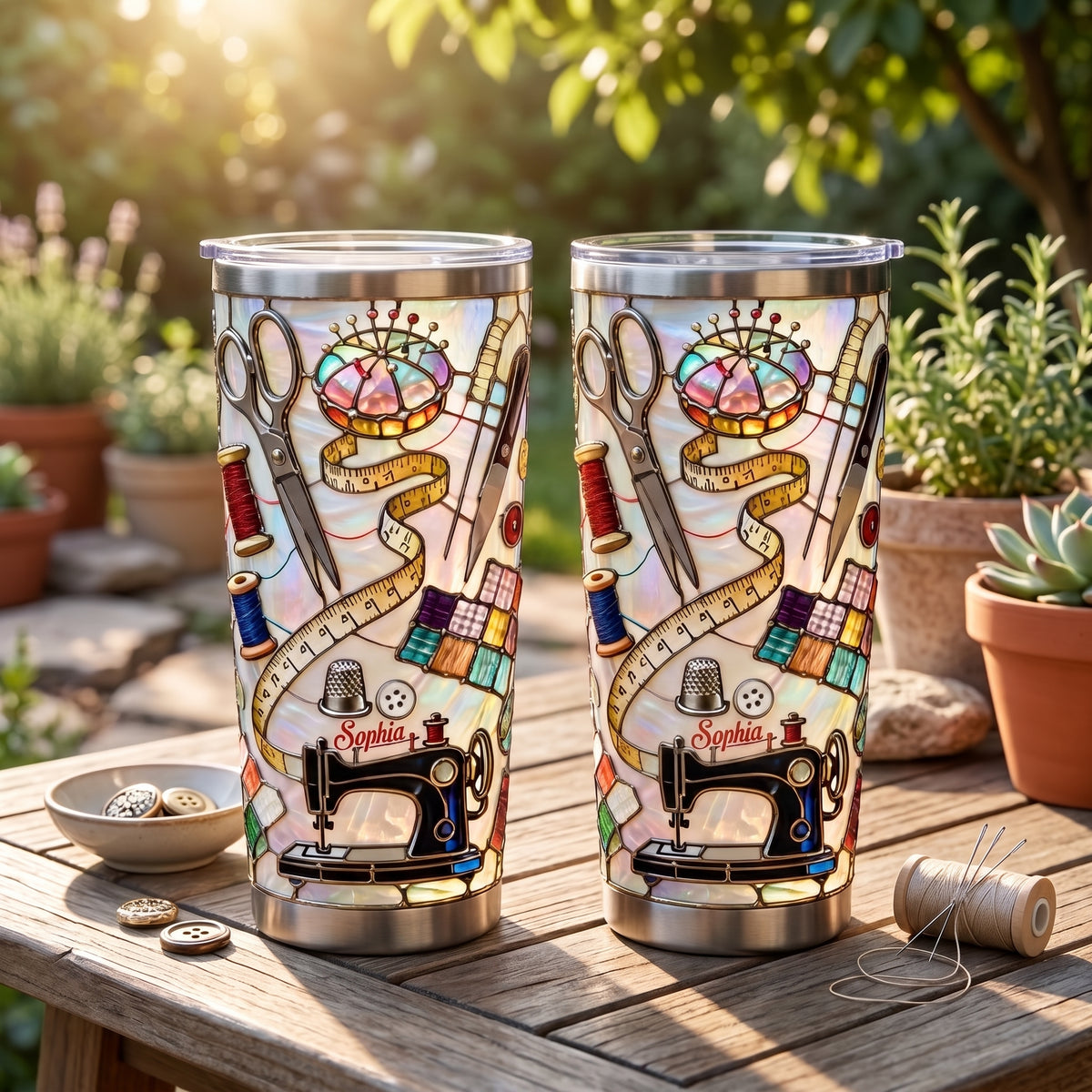 Love Sewing - Personalized Sewing Tumbler, Sewing Tools Drinkware