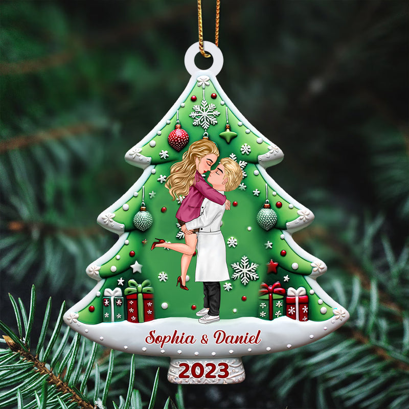 Couple Christmas Tree Personalized Acrylic Ornament Gifts by Occupation