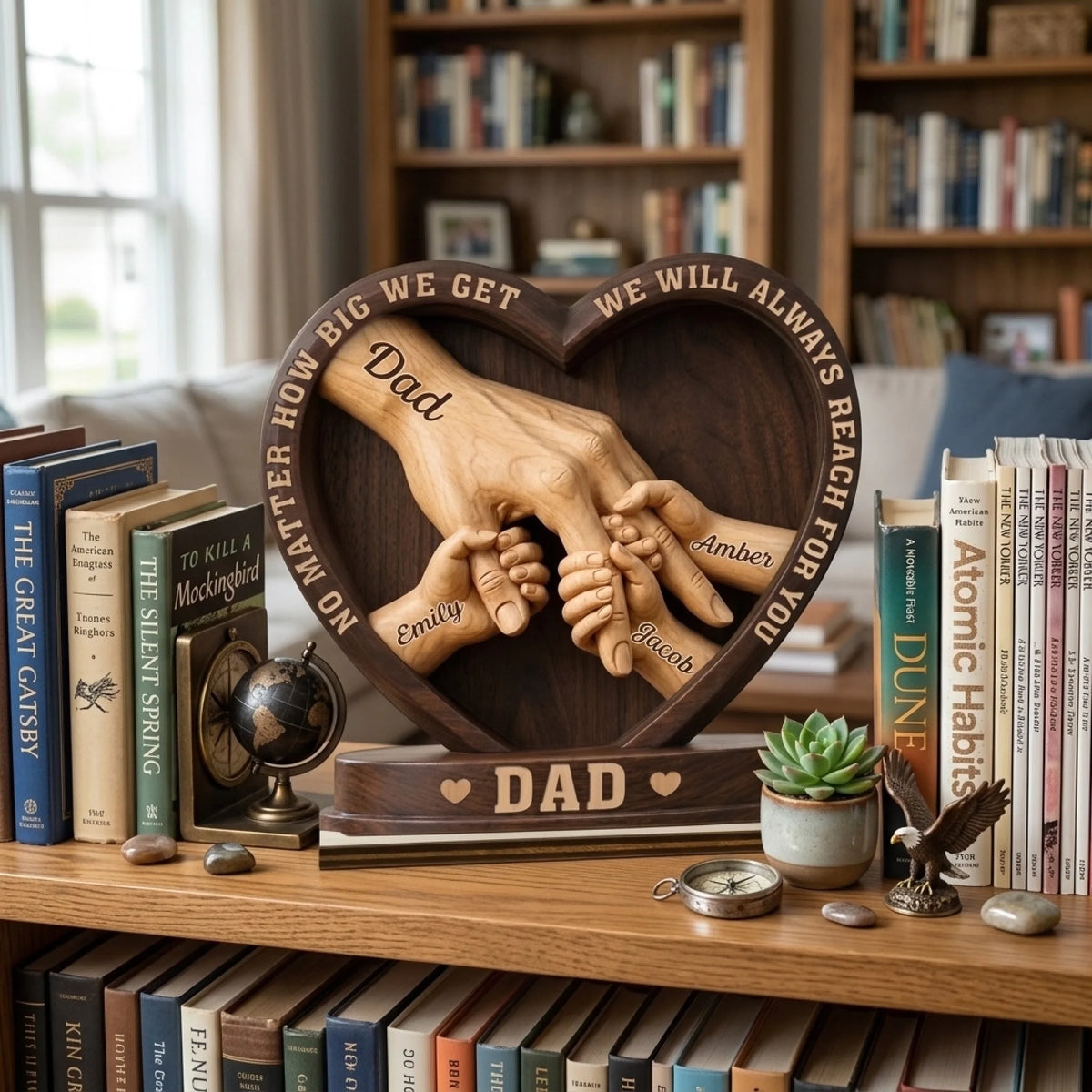 Crafted With Love -Custom 2-Layered Wooden Plaque - Personalized Father's Day