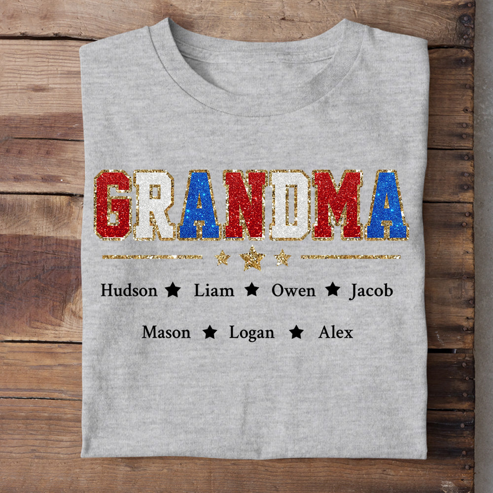 Custom Nickname 4th of July Personalized T-shirt Perfect Gift for Grandmas Moms Aunties