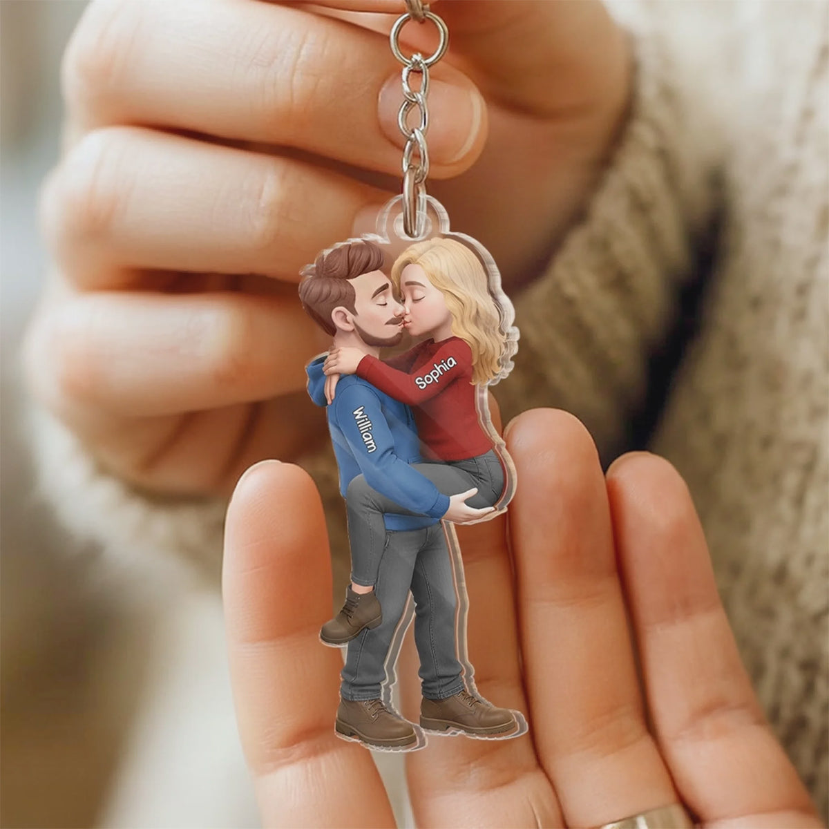 Custom Couple Acrylic Keychain-Personalized Anniversary Wedding Gifts