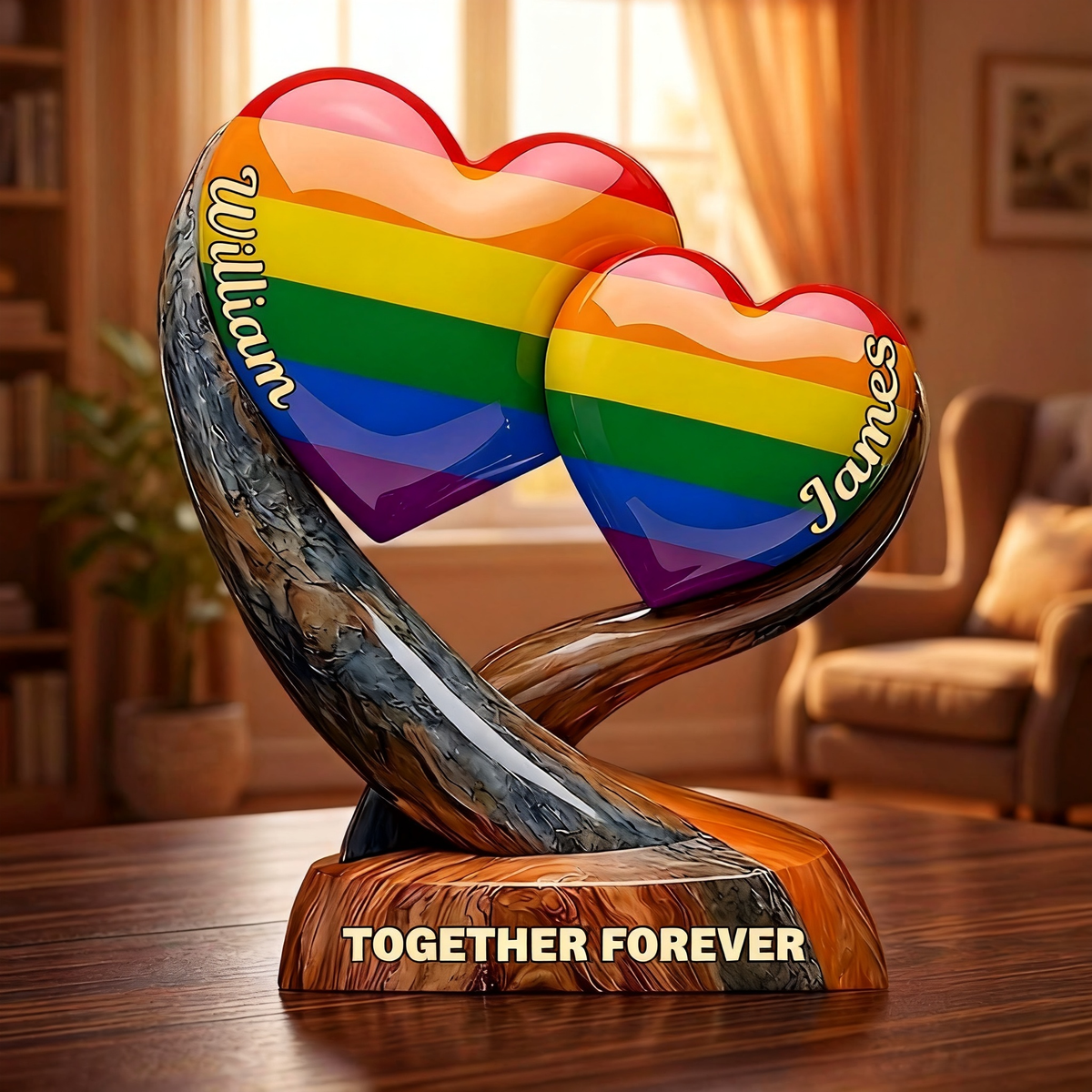 Love Is Love - Personalized LGBT Support Custom Shaped Acrylic Plaque