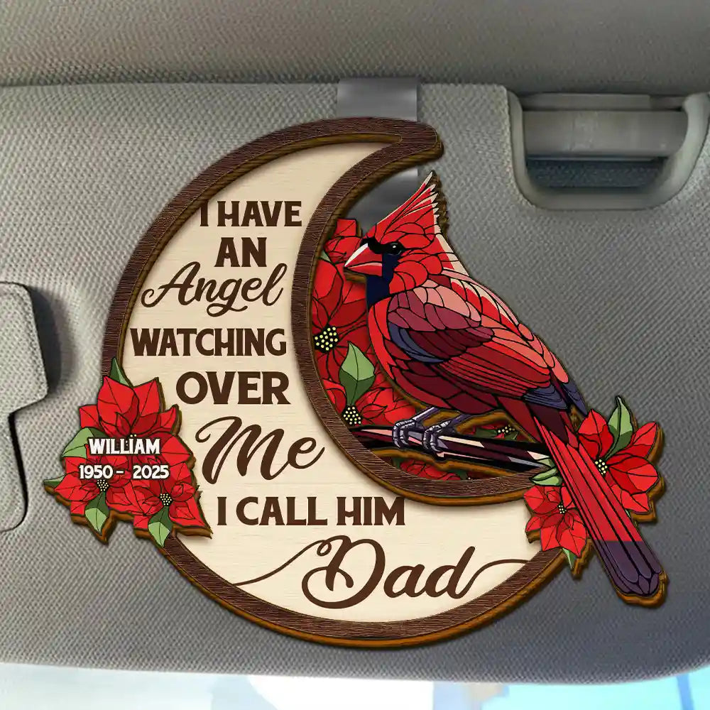 Memorial Angels Watching Over Me - Personalized Custom Shaped Car Visor Clip