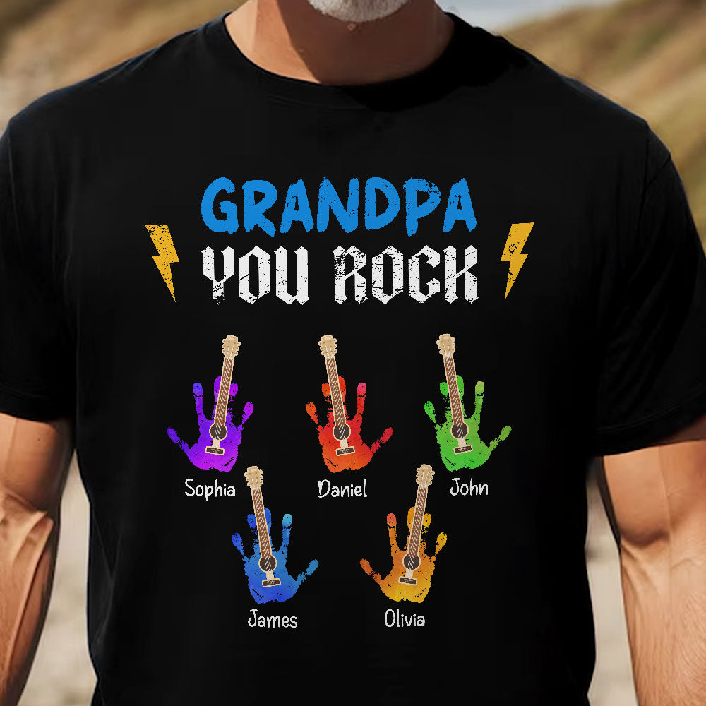 Grandpa You Rock - Personalized Shirt-Father's Day Gift