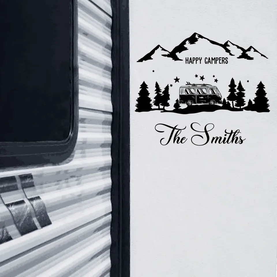 Happy Campers - Personalized Camping Decal, Gift For Camping Lovers
