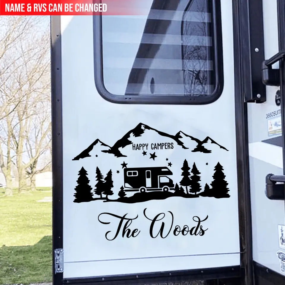 Happy Campers - Personalized Camping Decal, Gift For Camping Lovers