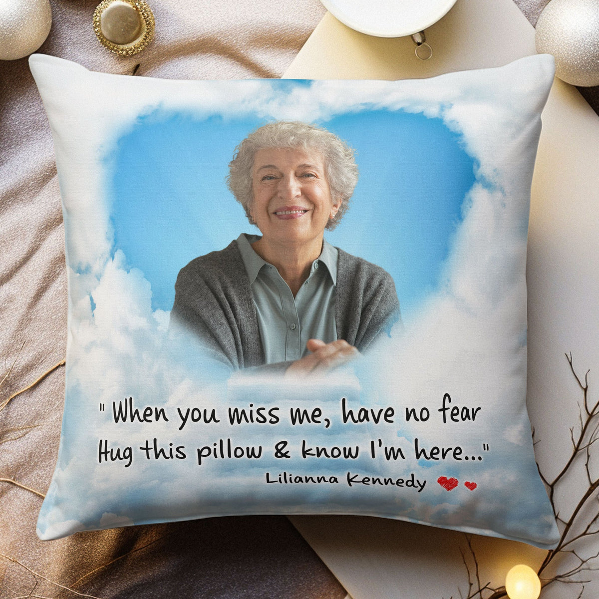 Hug This Pillow & Know I'm Here - Personalized Photo Pillow
