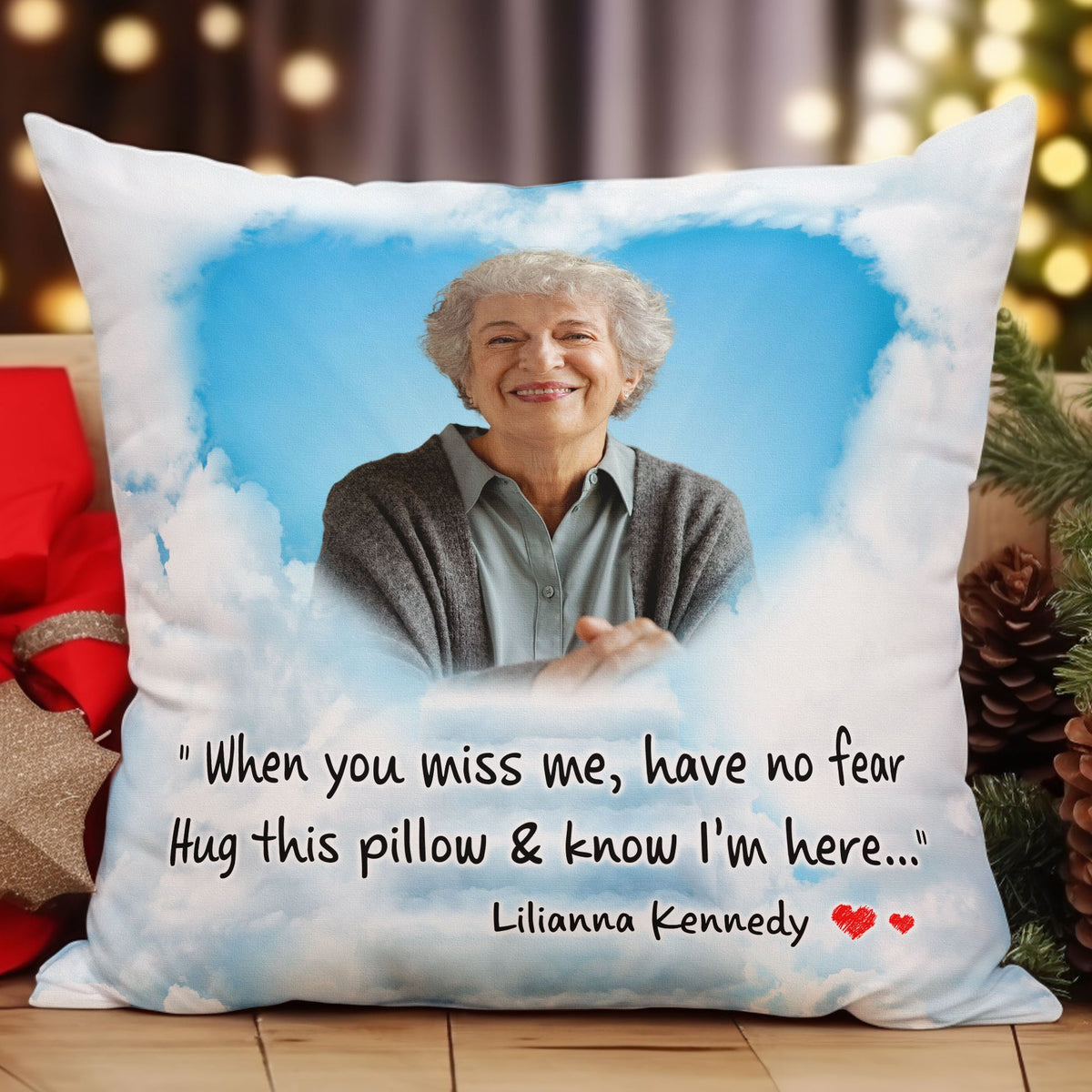 Hug This Pillow & Know I'm Here - Personalized Photo Pillow