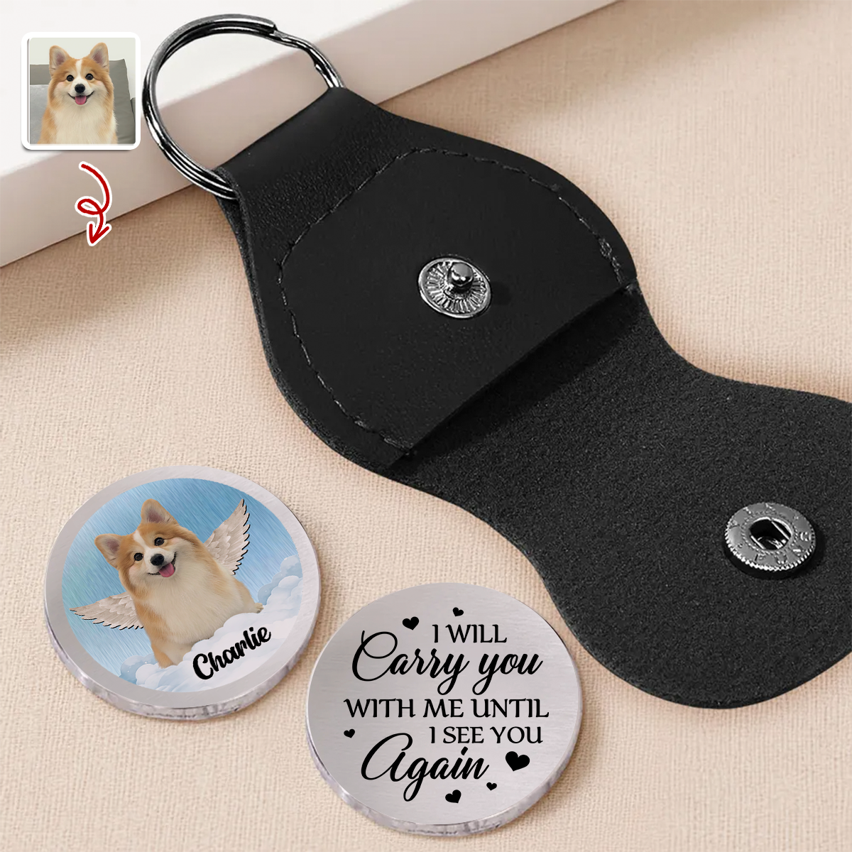 Custom Photo I Will Carry You With Me Until I See You Again Memorial Pocket Hug