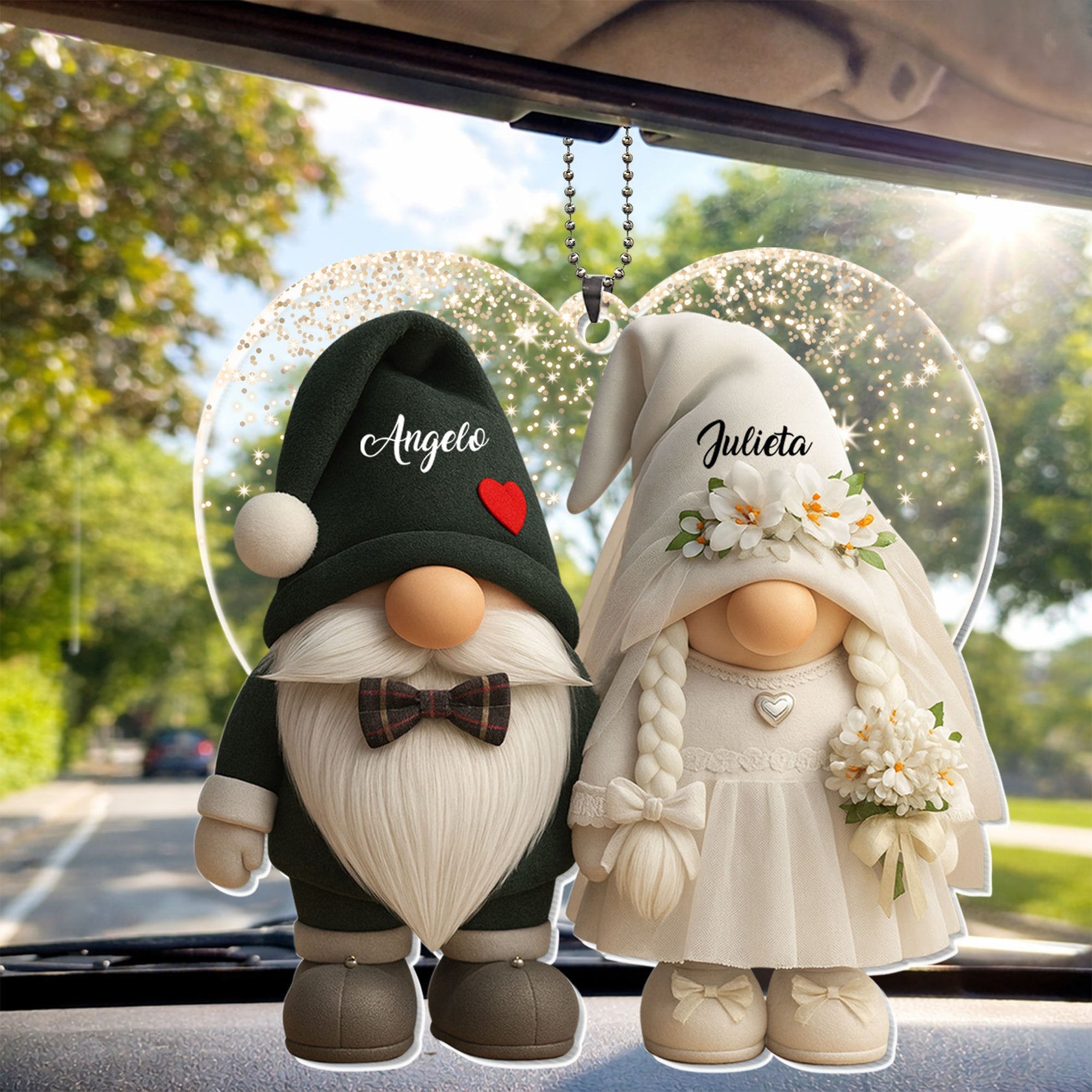 Our Wedding Day, Personalized Car Hanging Ornament