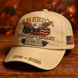 Bald Eagle US Flag America 250th Birthday Baseball Cap