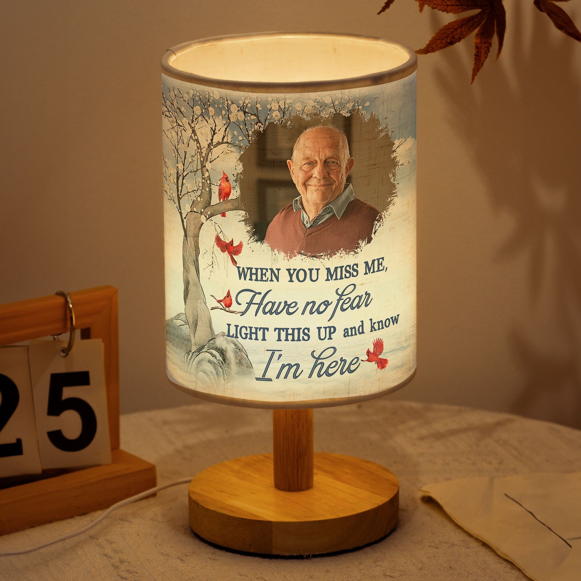 Light This Up I'm Always With You - Personalized Photo Fabric Lamp