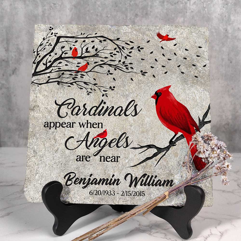 Personalized Cardinals Appear When Angels Are Near Memorial Stone