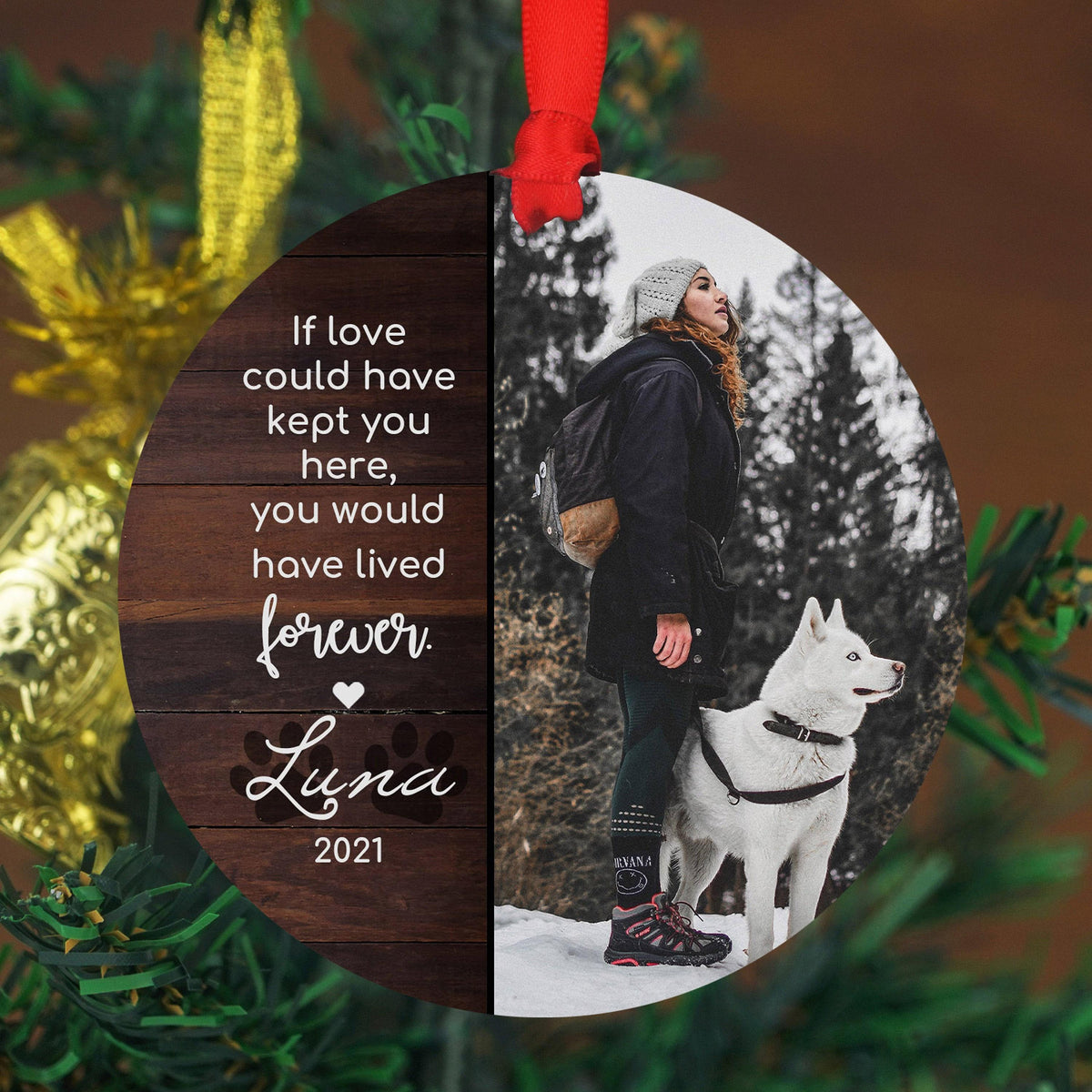 Personalized Pet Sympathy Gift - Christmas Photo Ornament